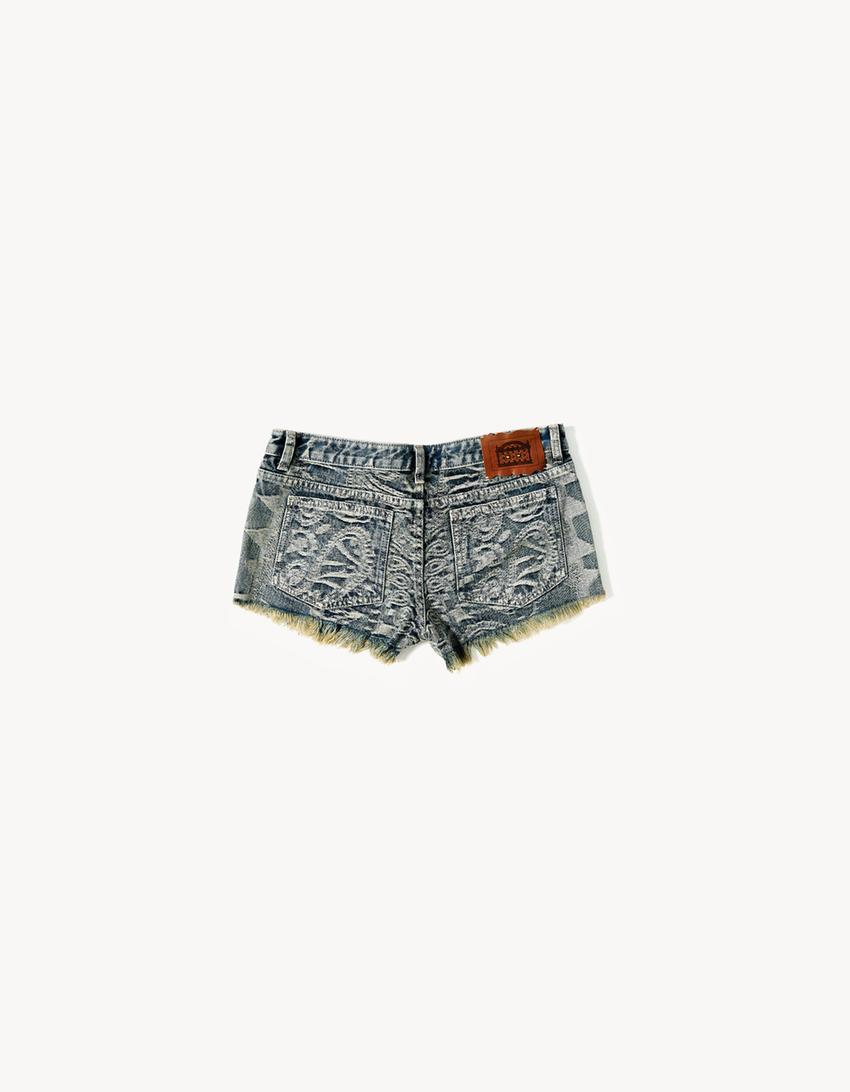 Low-rise shorts ARIES X BERSHKA-Light blue
