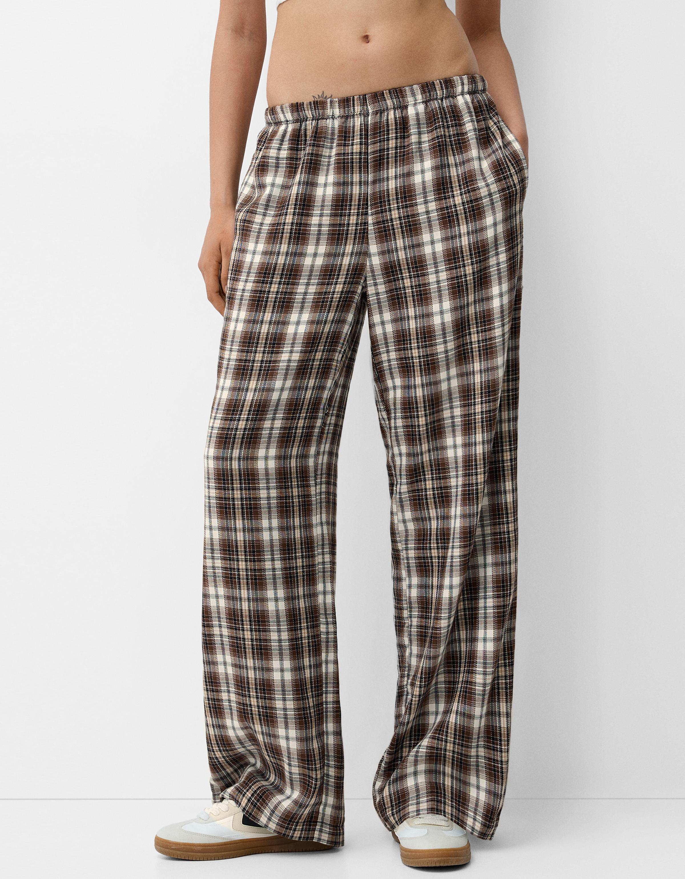 Pantalon cuadros bershka mujer sale