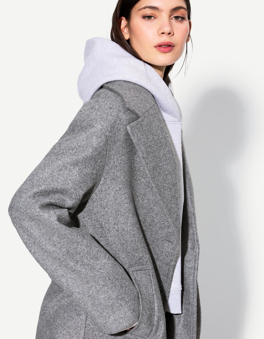 Long soft coat-Grey