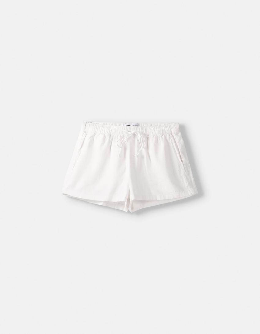 Rustic shirt and shorts set-Off white-5