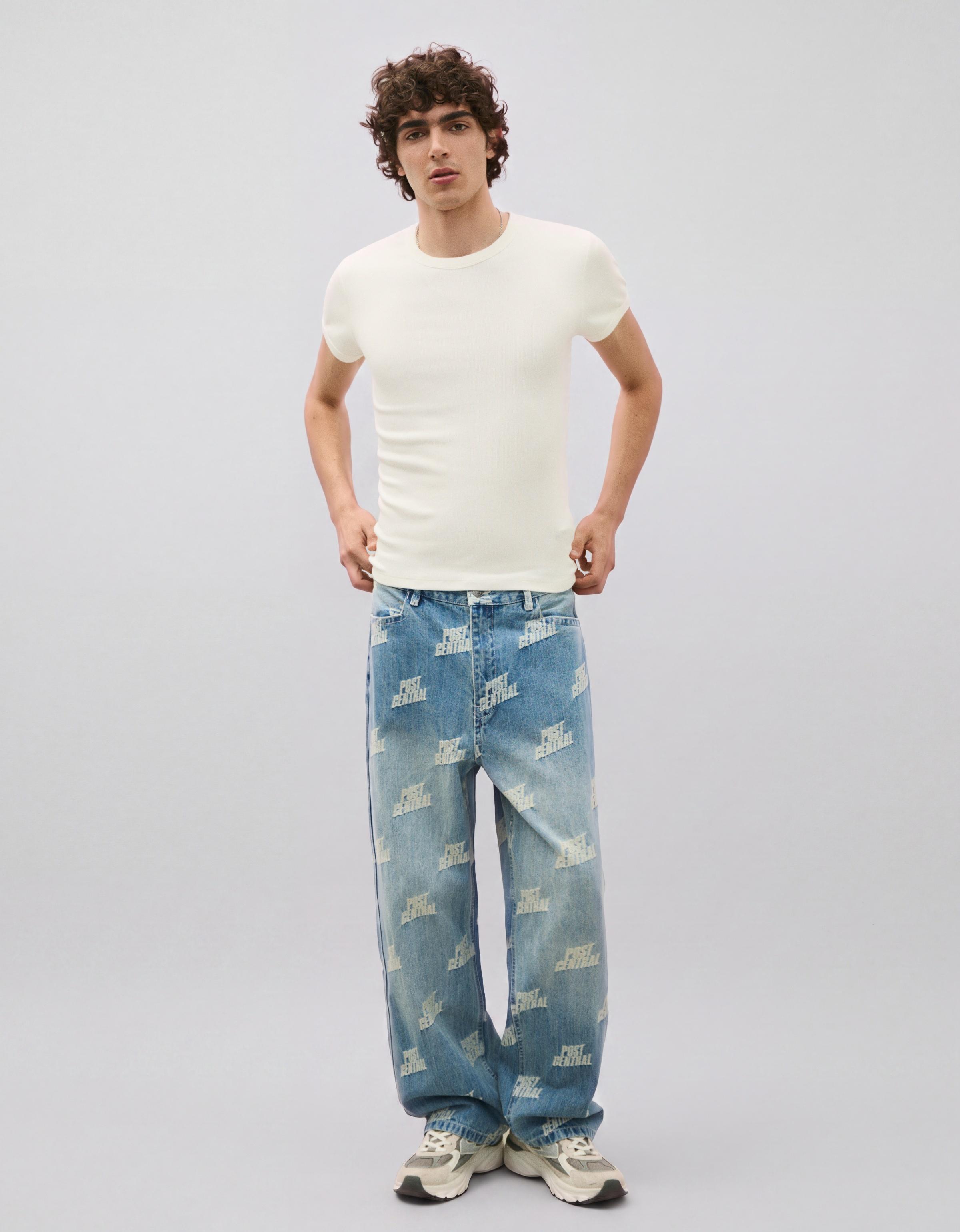 Jacquard trousers — Light blue