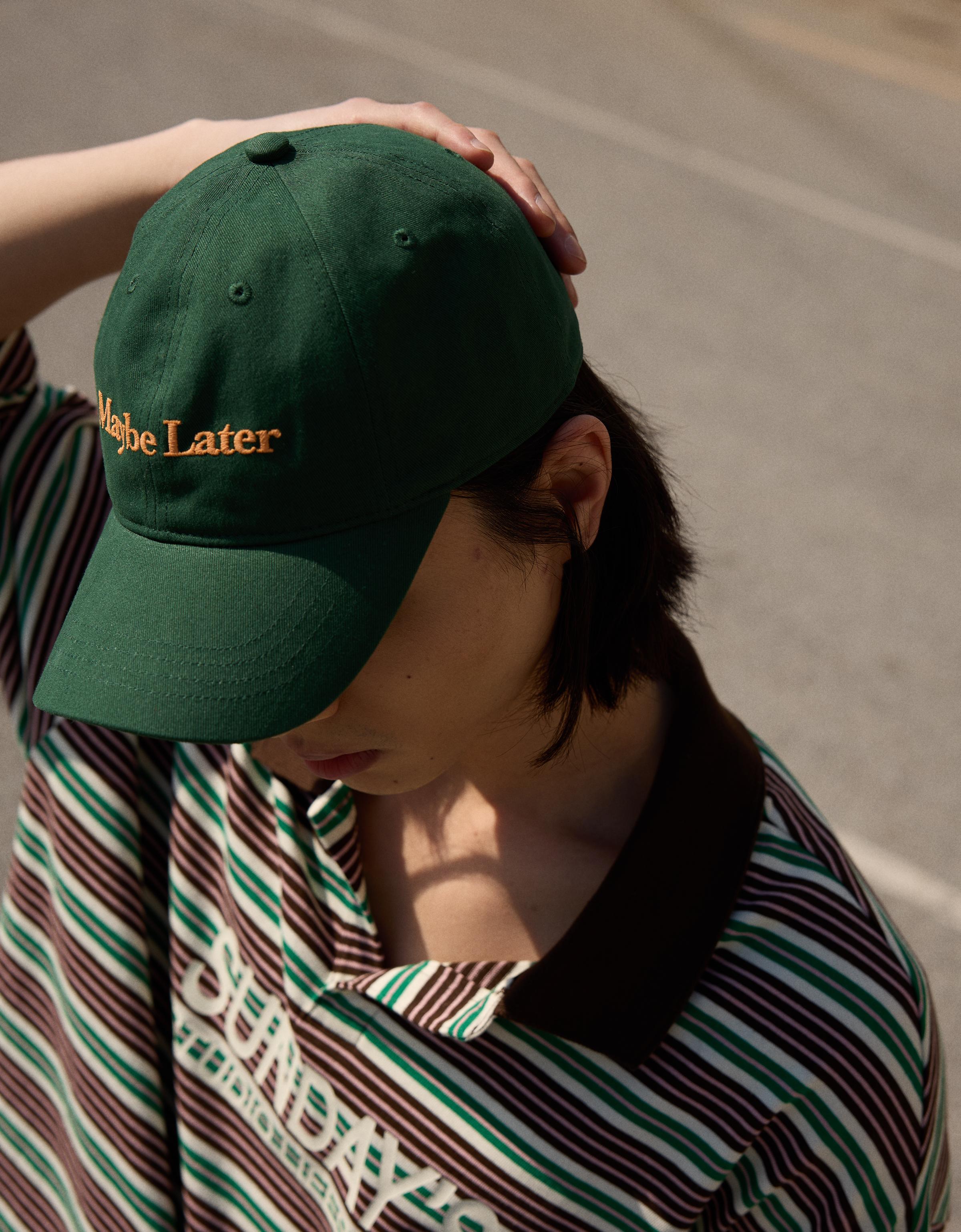 Bershka Gorra Bordado Hombre Verde