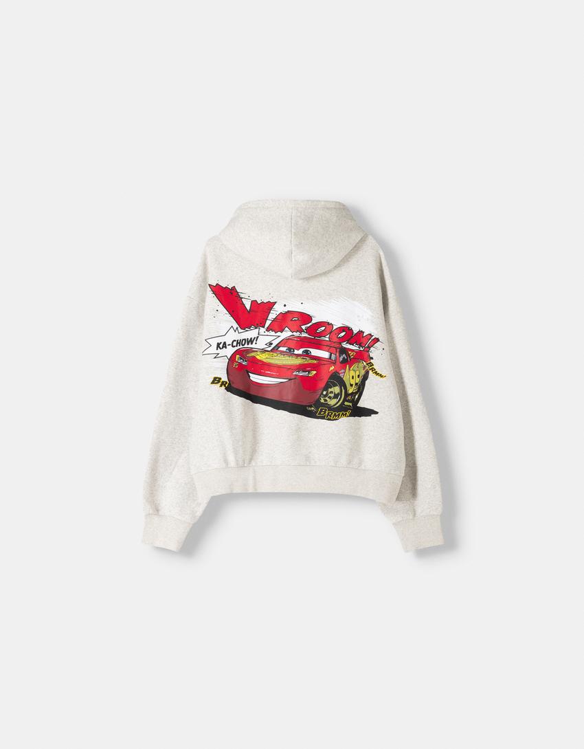 Cars boxy fit hooded sweatshirt-Grey