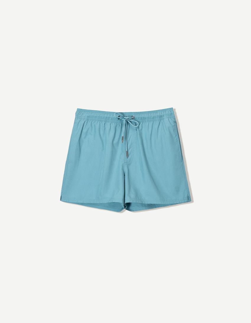Plain swimming trunks-Turquoise