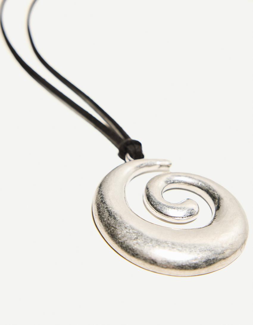 Collar cordón espiral-Plata