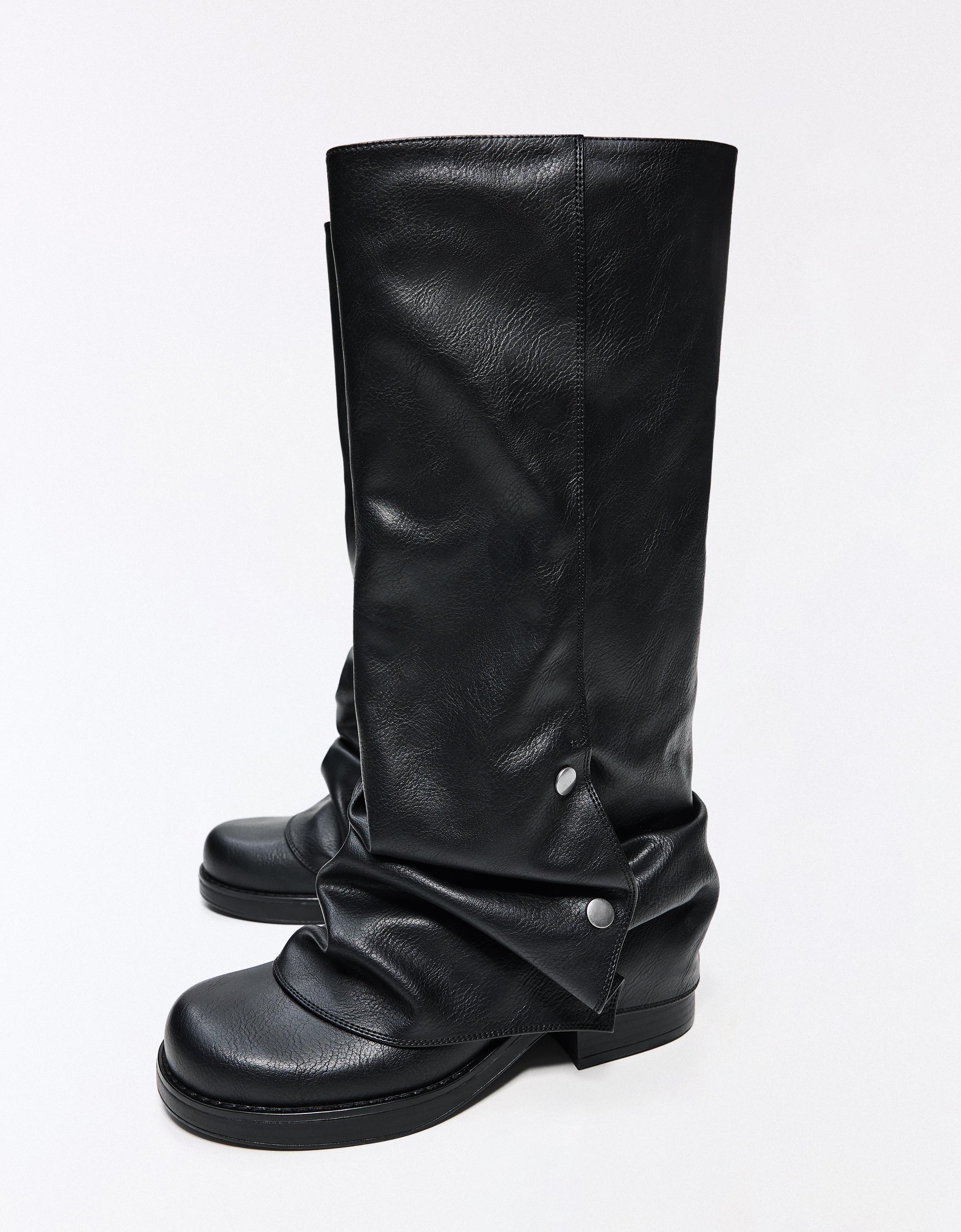 Flat trouser boots — BLACK