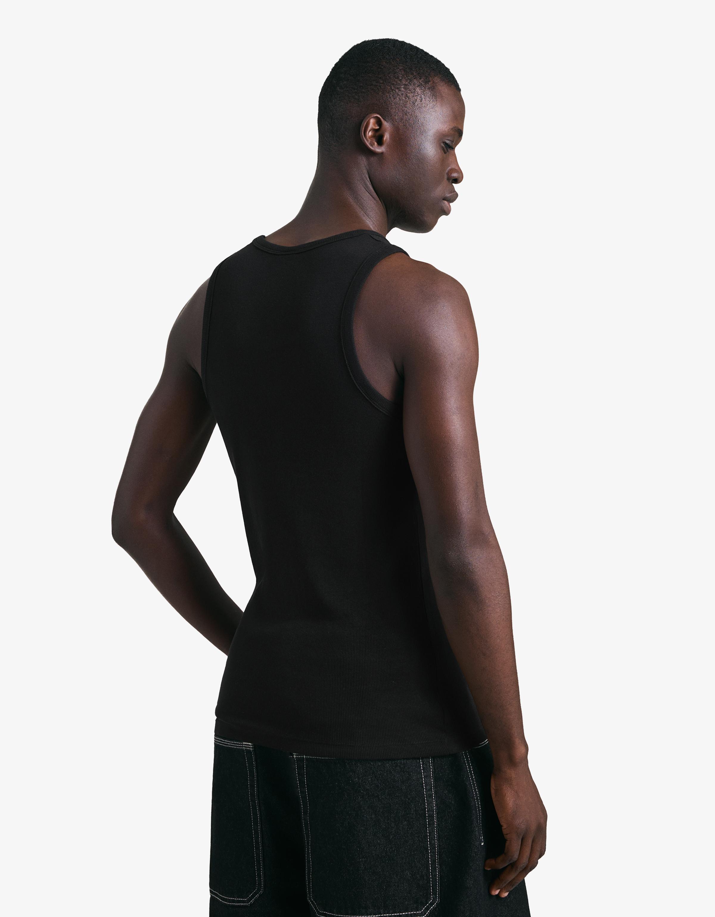Ribbed vest top — Black