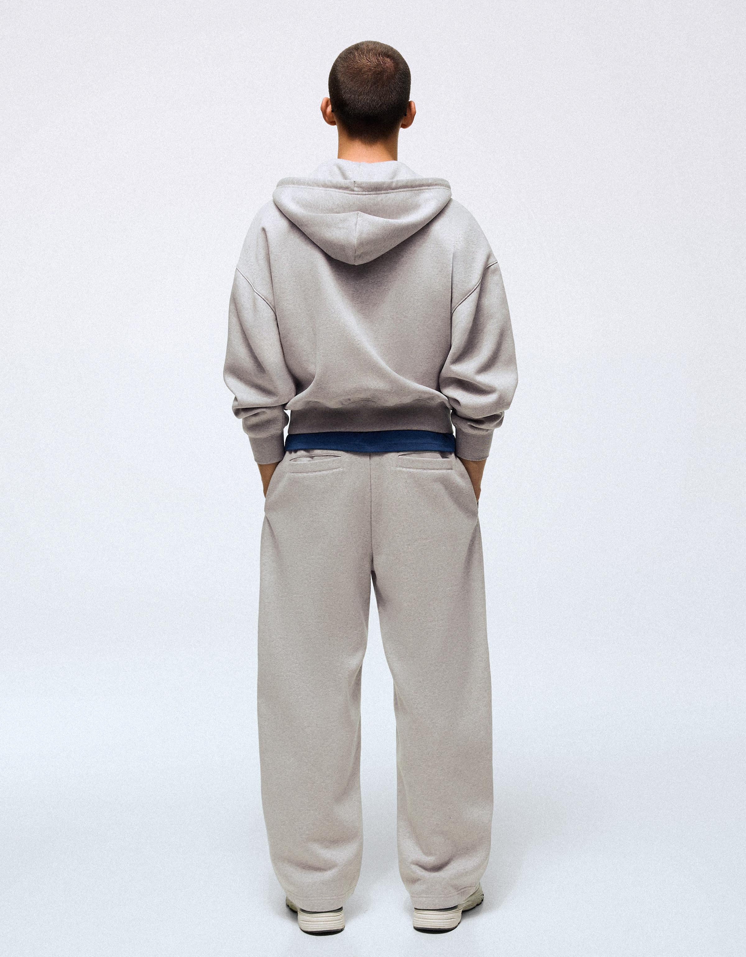Napped balloon trousers — Grey