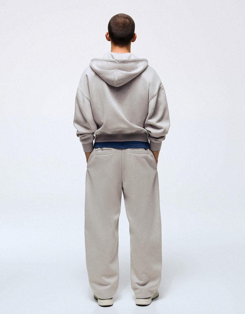Napped balloon trousers-Grey