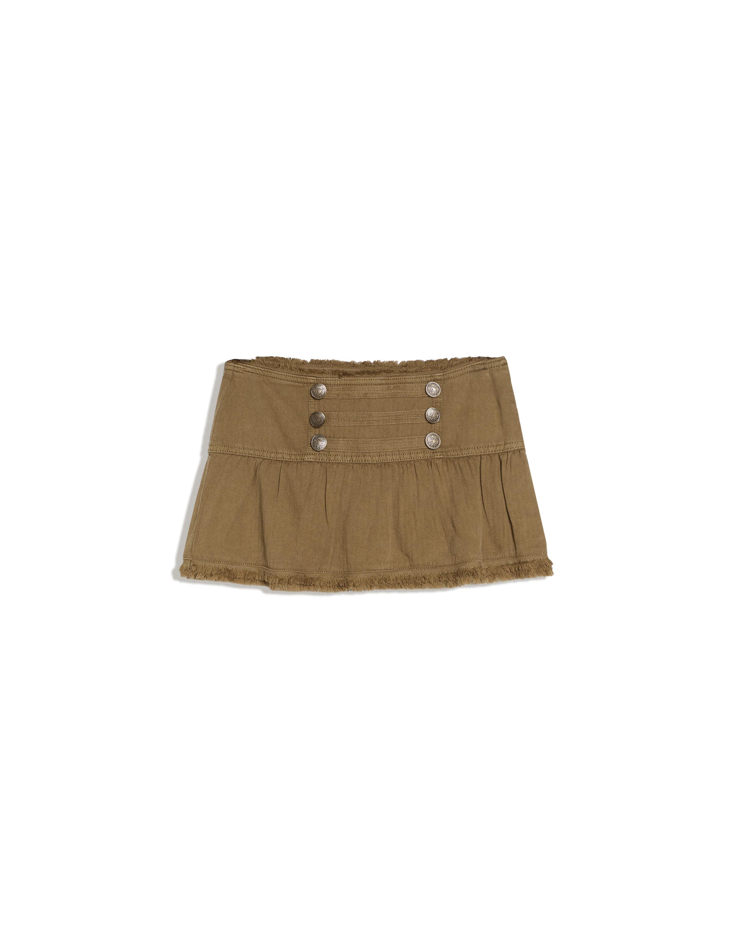 Button mini skirt — Khaki