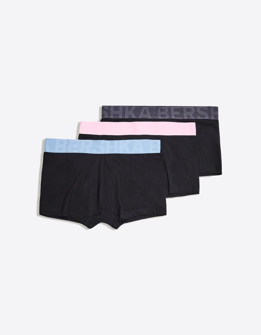 3er-Pack Boxershorts mit breitem Bund-Rosa