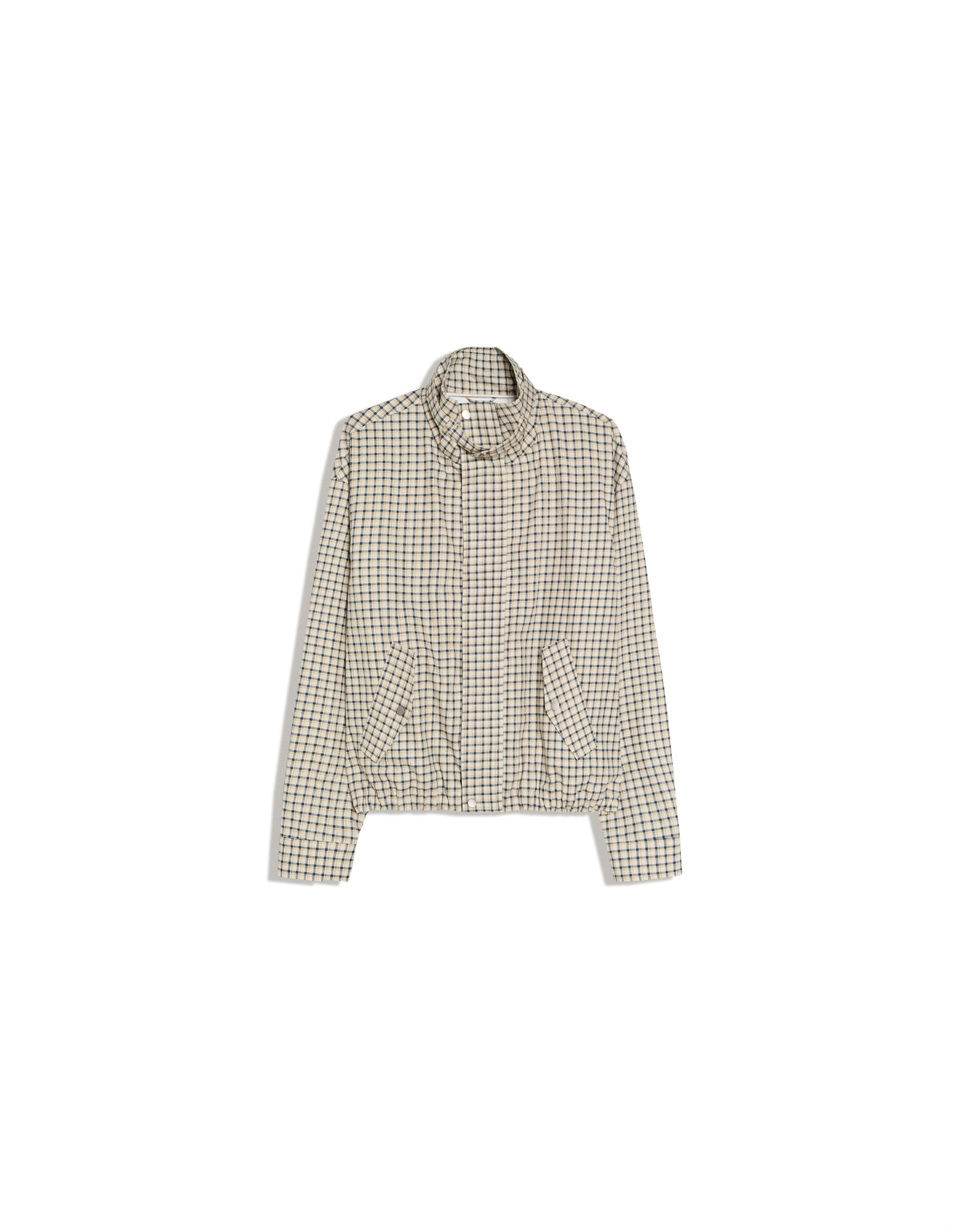 Check zip-up jacket — Cream