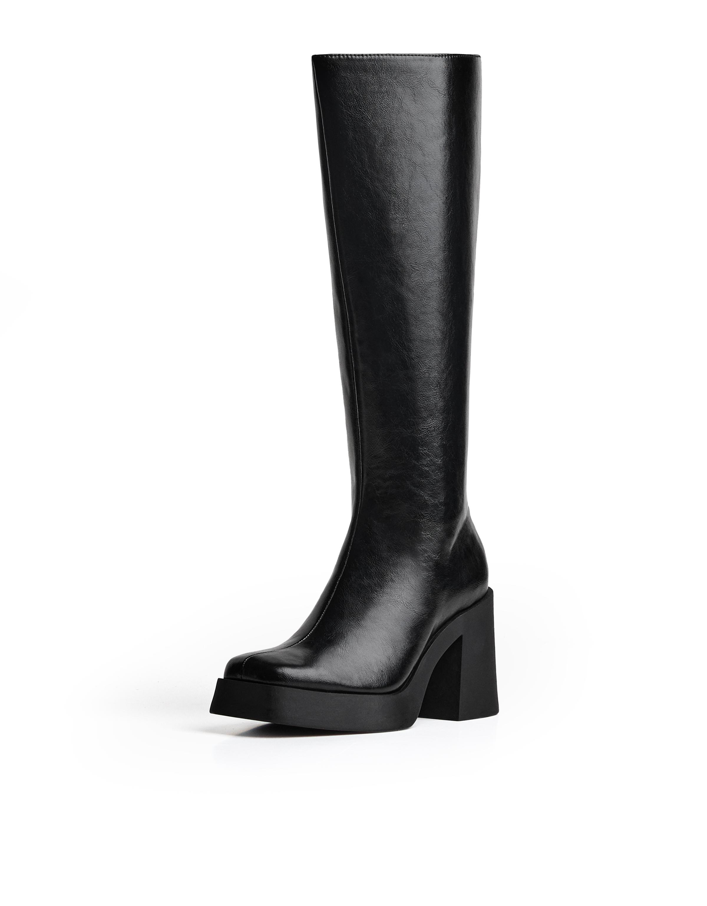 Platform heel boot — BLACK