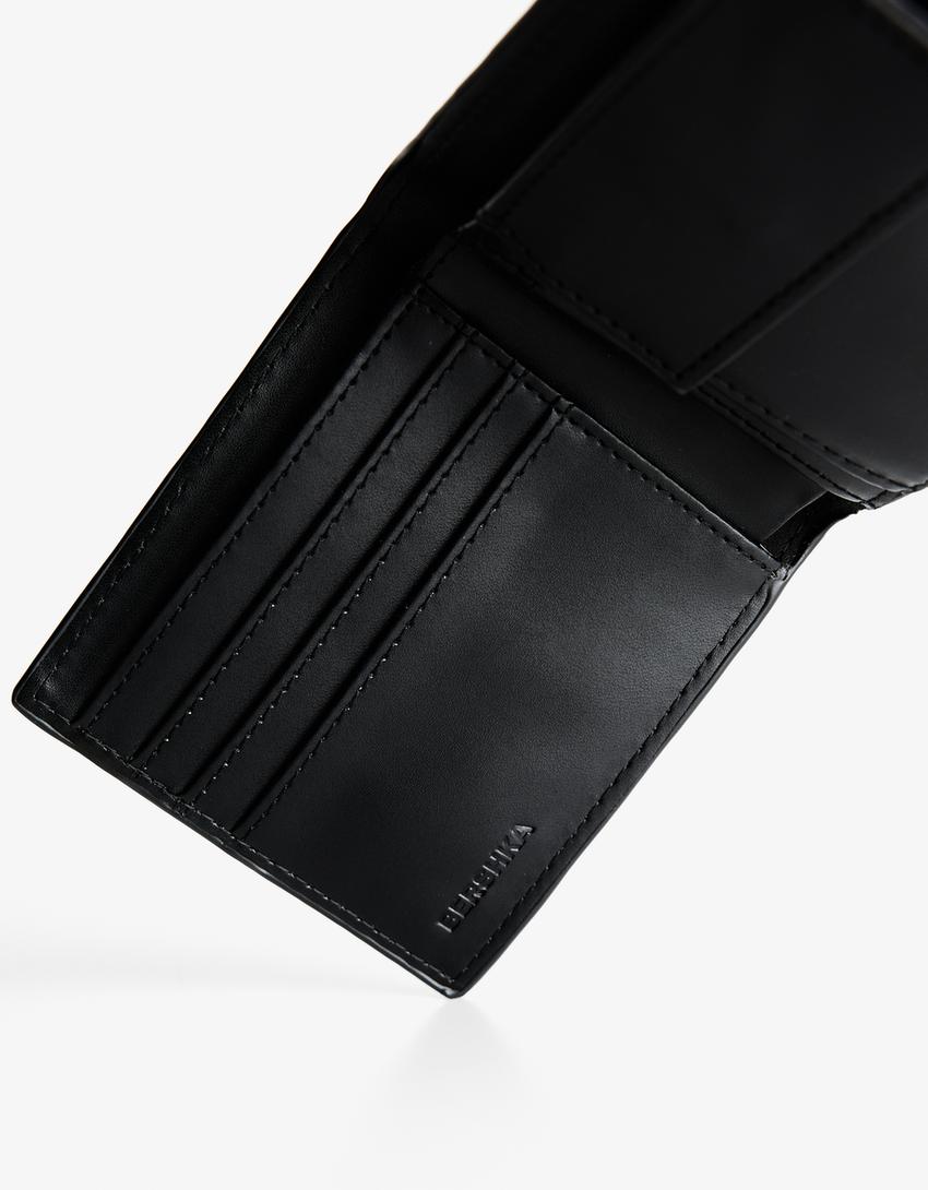 Portefeuille clous imprimé-Noir