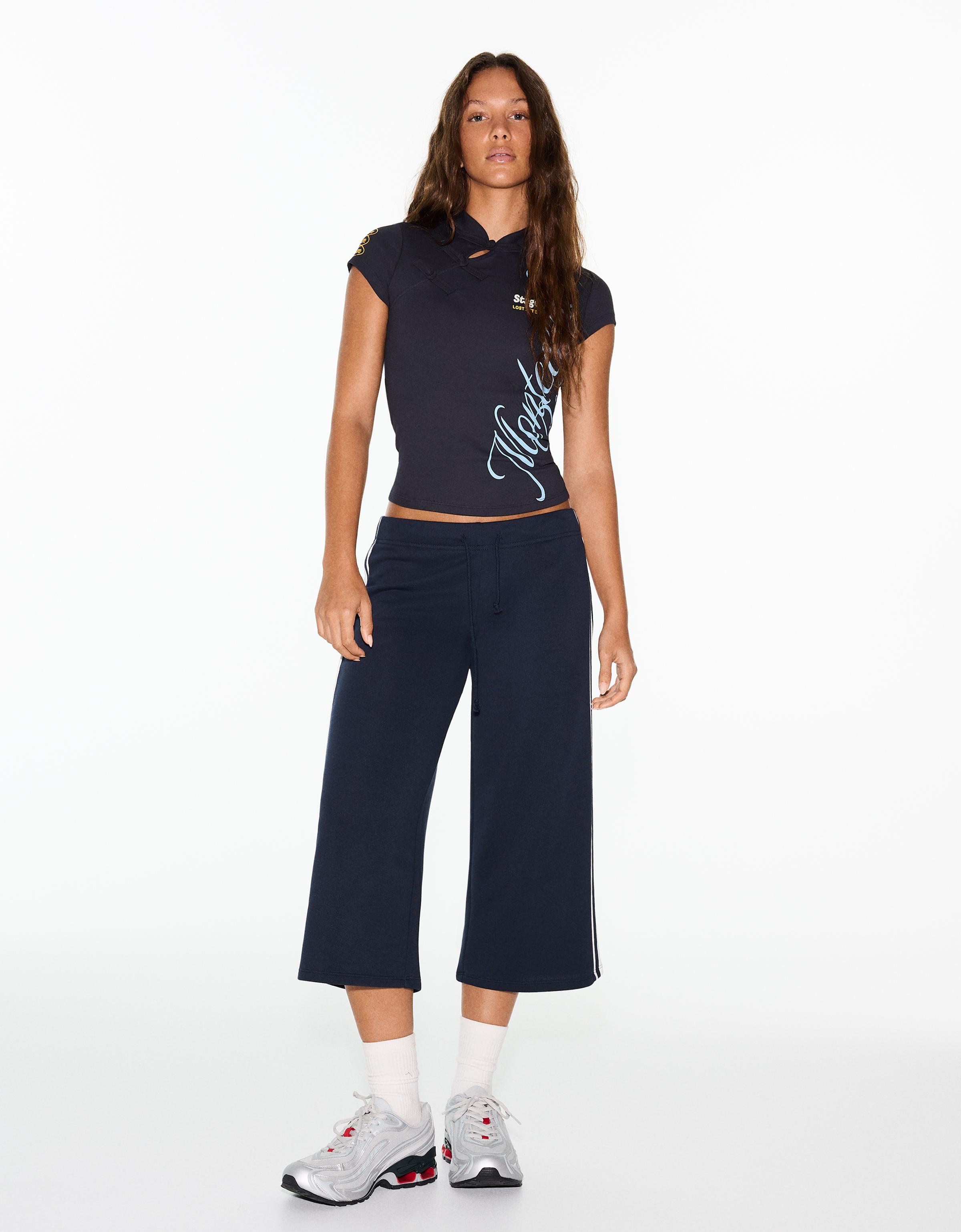 Short sleeve clasp T-shirt — Blue