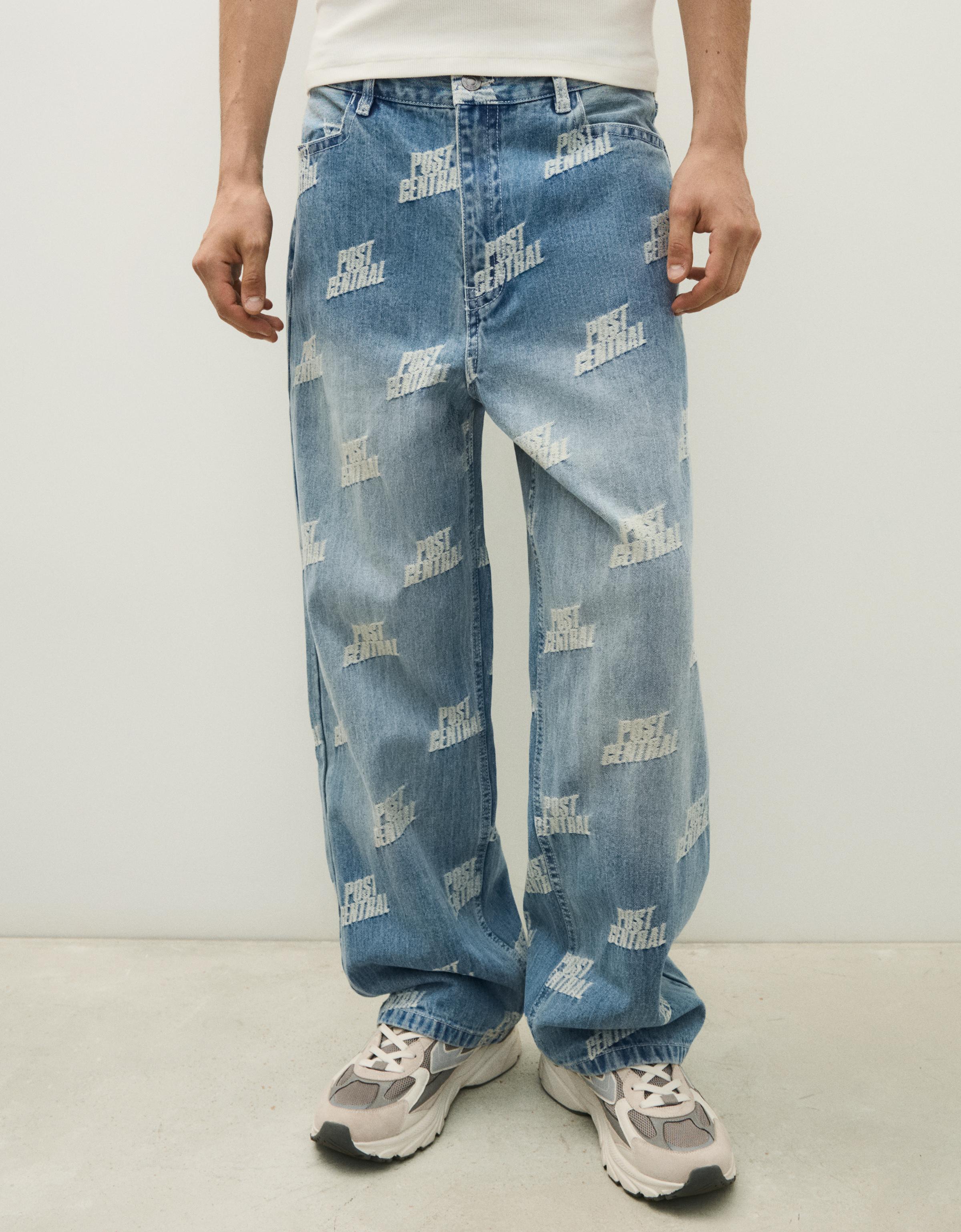 Jacquard trousers — Light blue