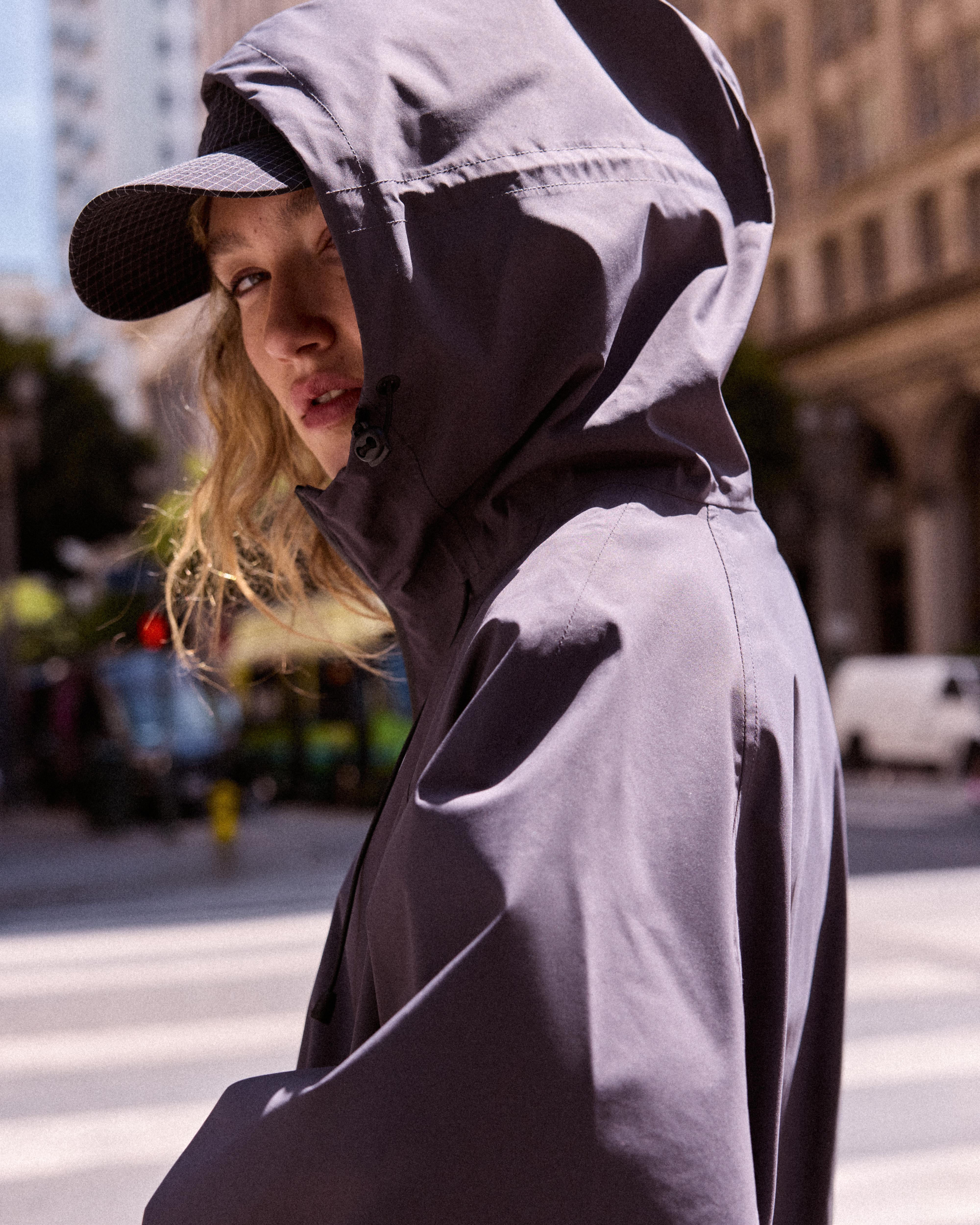 Waterproof & Windproof nylon jacket with hood — Graphite