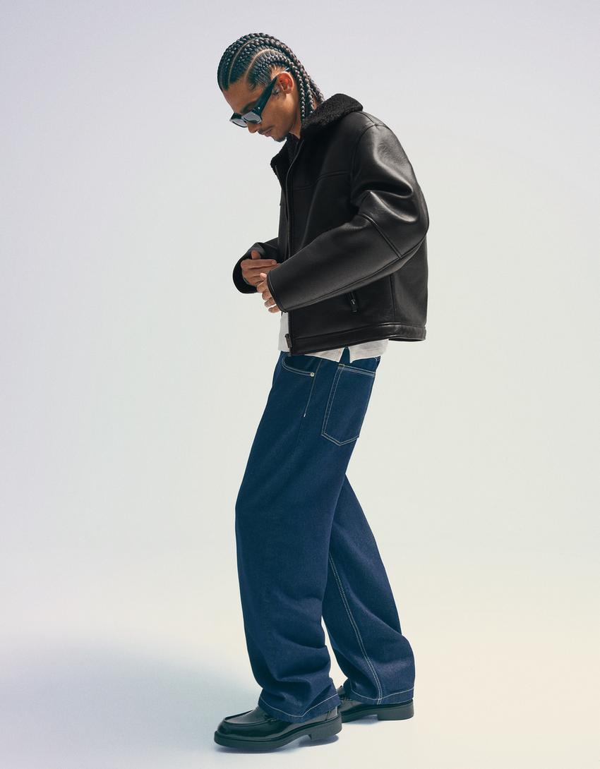 Blouson similicuir-Noir
