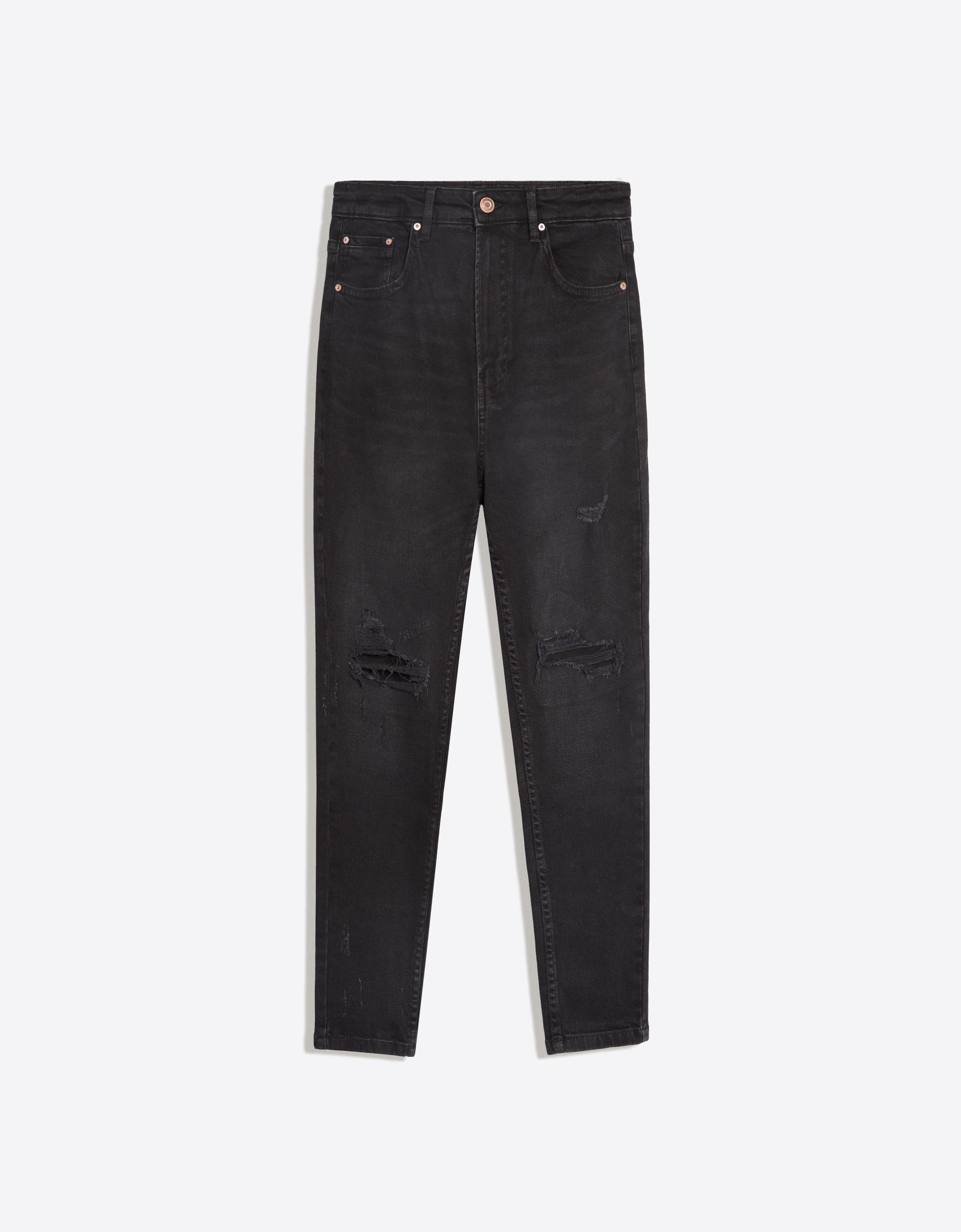 Bershka Jeansy O Kroju Carrot Mężczyzna 36 Czarny