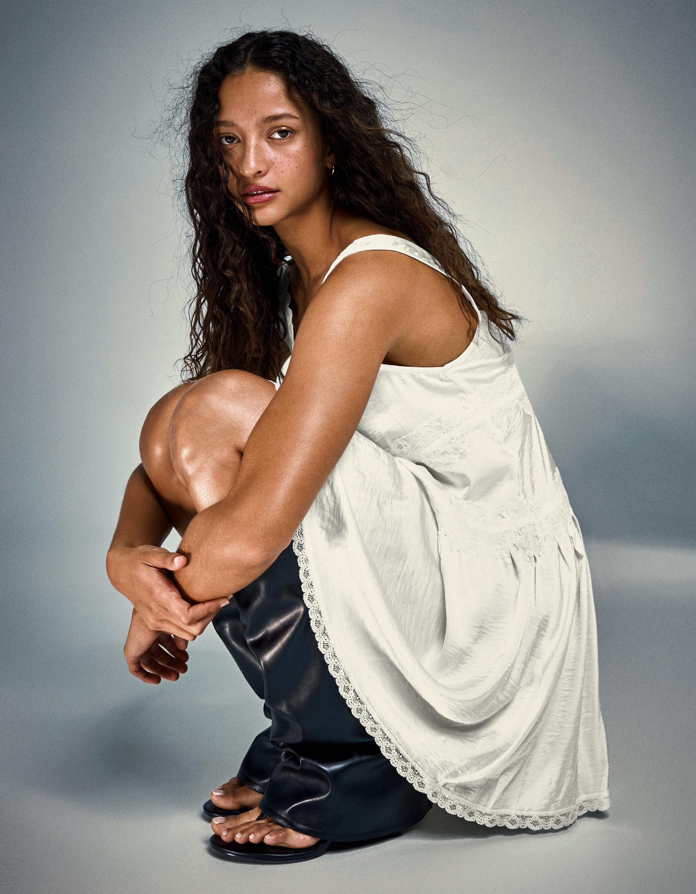 Saten mini elbise - Görsel 15