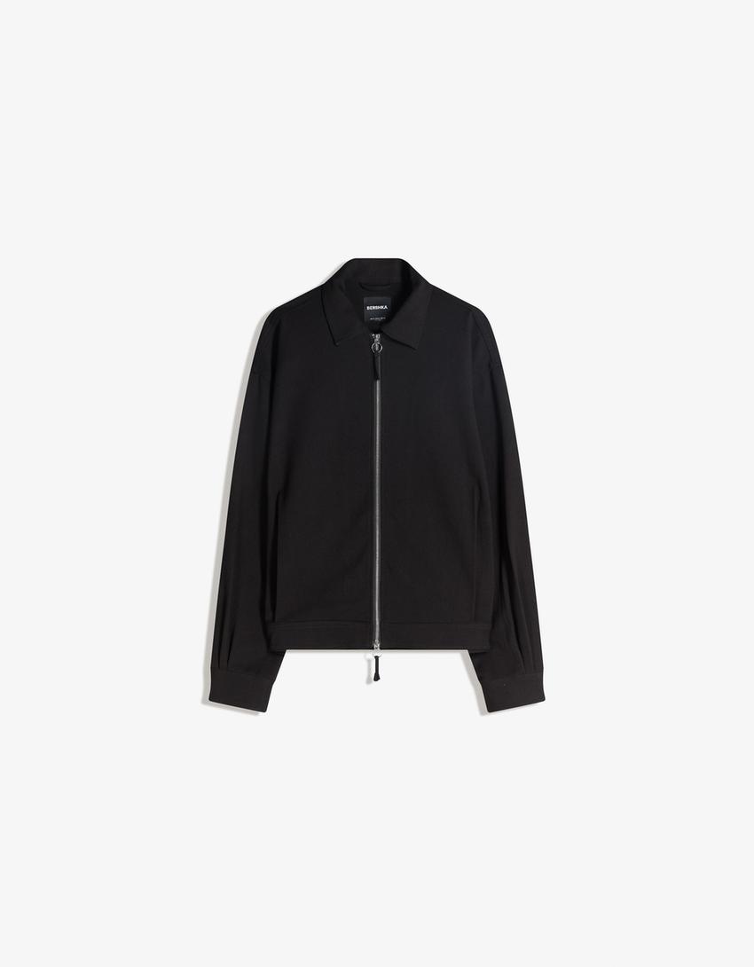 Surchemise zippée Boxy fit tailoring-Noir