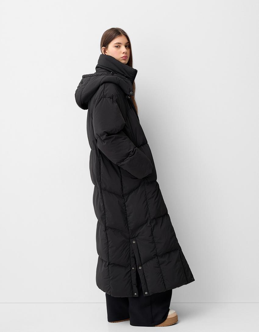 Long puffer coat-Black-3