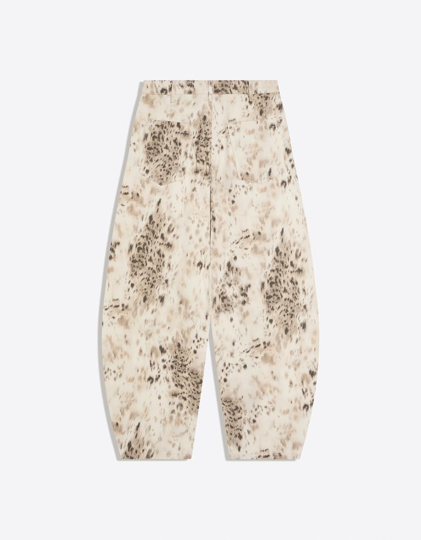 Pantalón barrel print-Multicolor