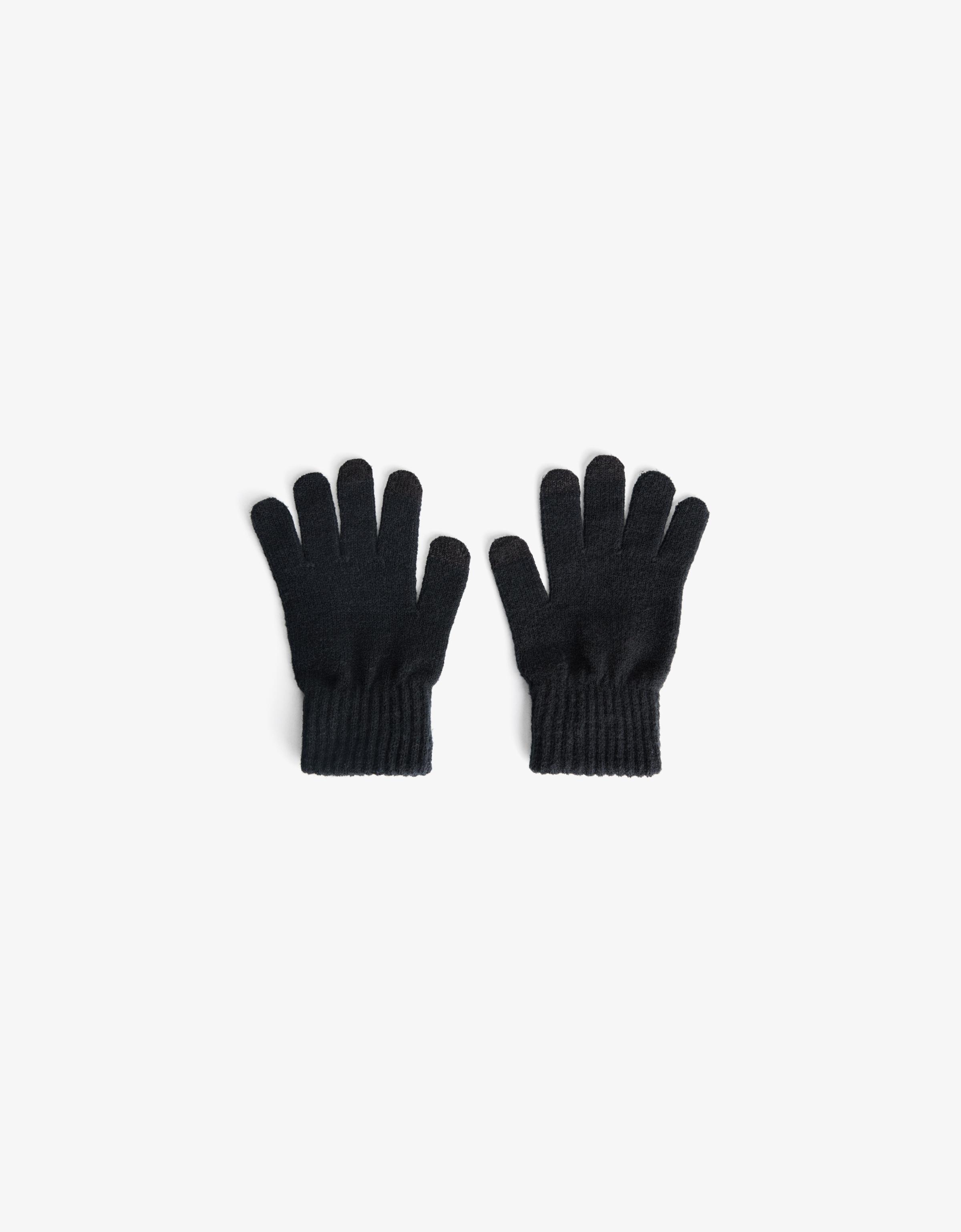 Bershka Touchscreen-Handschuhe Herren Schwarz