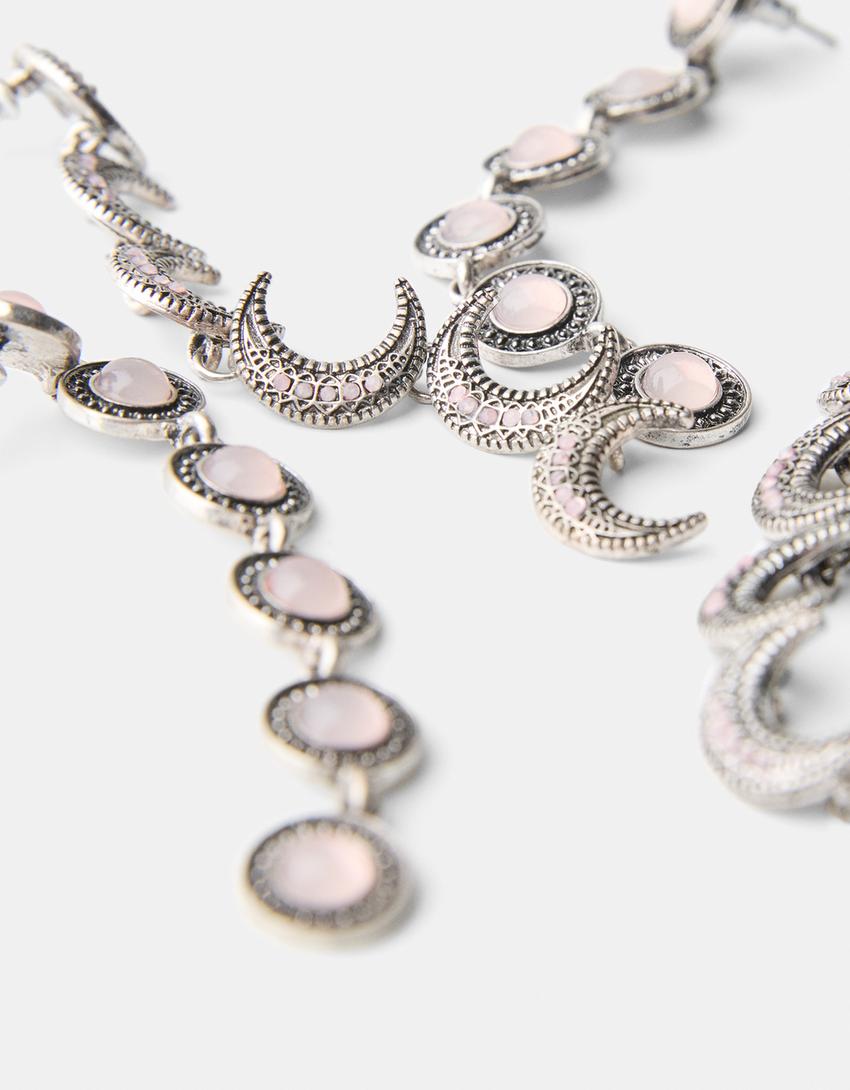 Lot 4 boucles d’oreilles cascade-Argent-2