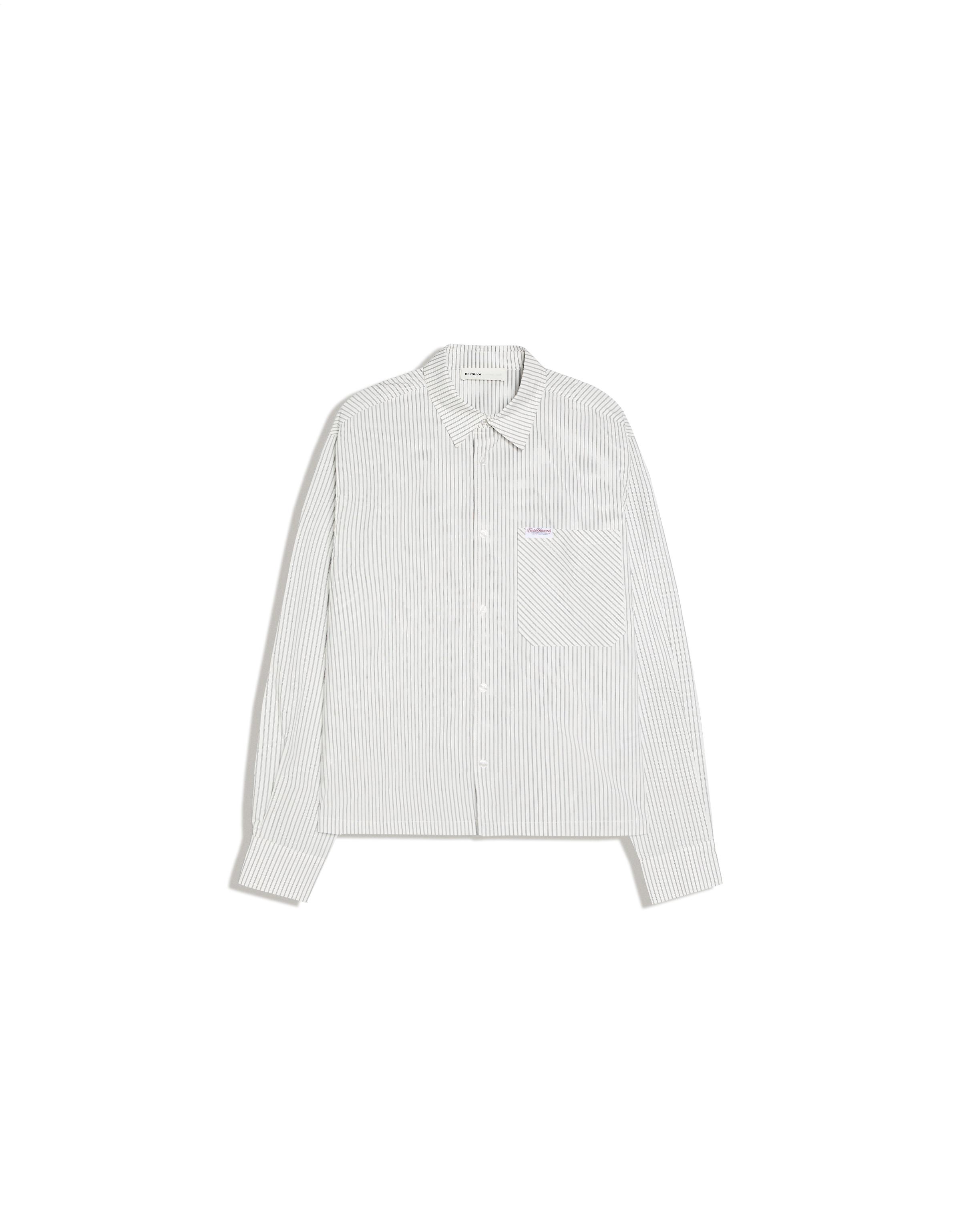 Long-sleeved striped shirt — White