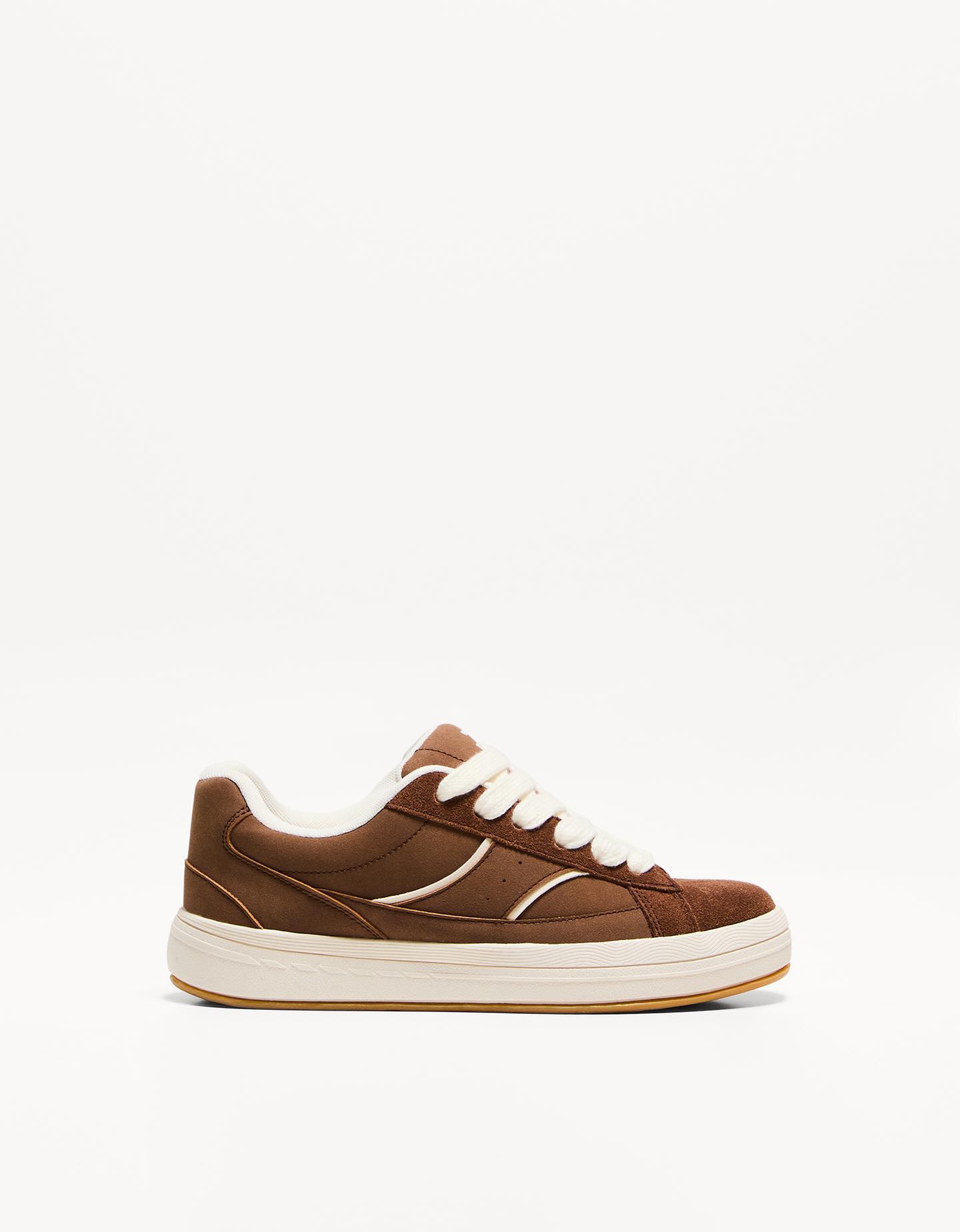 Bershka Skate-Sneaker Damen 37 Braun günstig online kaufen