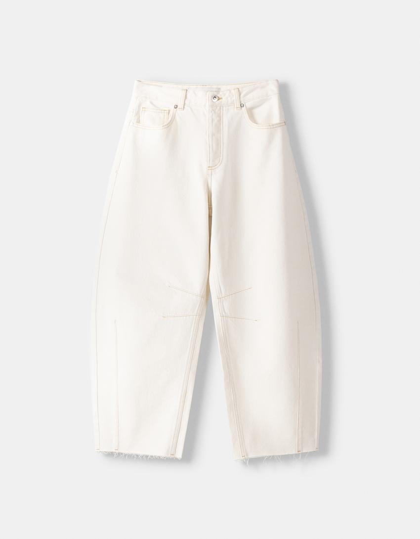Jean barrel-Écru-4