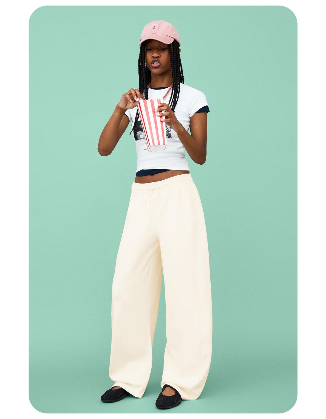Plush barrel trousers