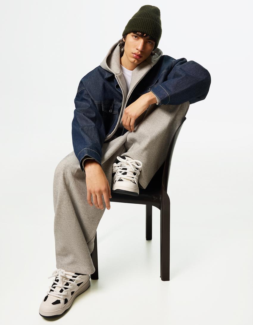 Contrasterende skate sneakers-Gecombineerd