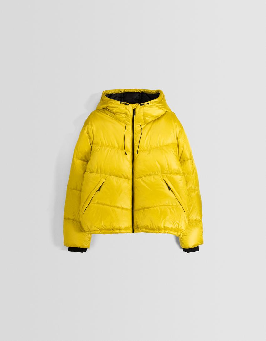 Shiny puffer jacket-Yellow