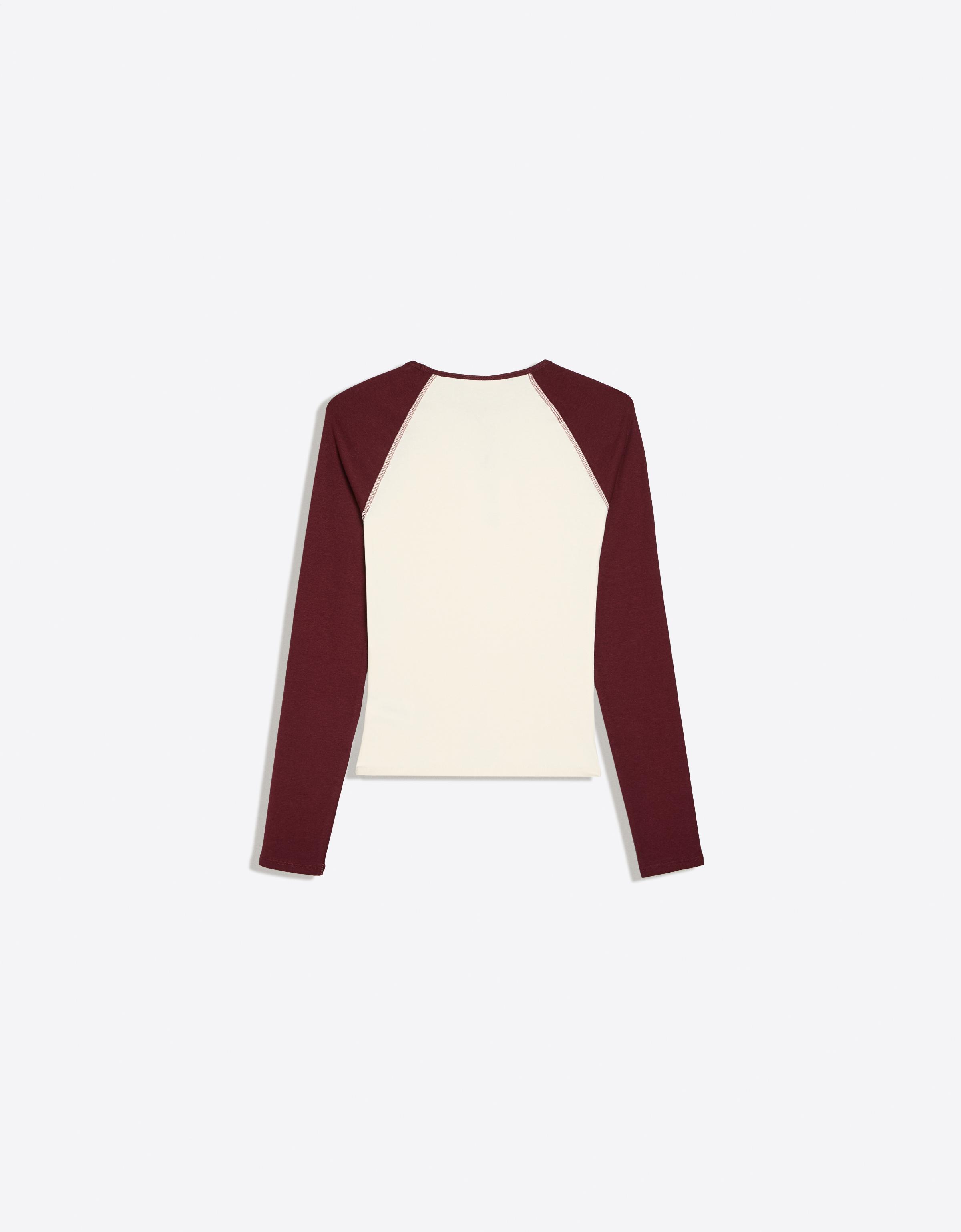 Long sleeve raglan T-shirt — Burgundy