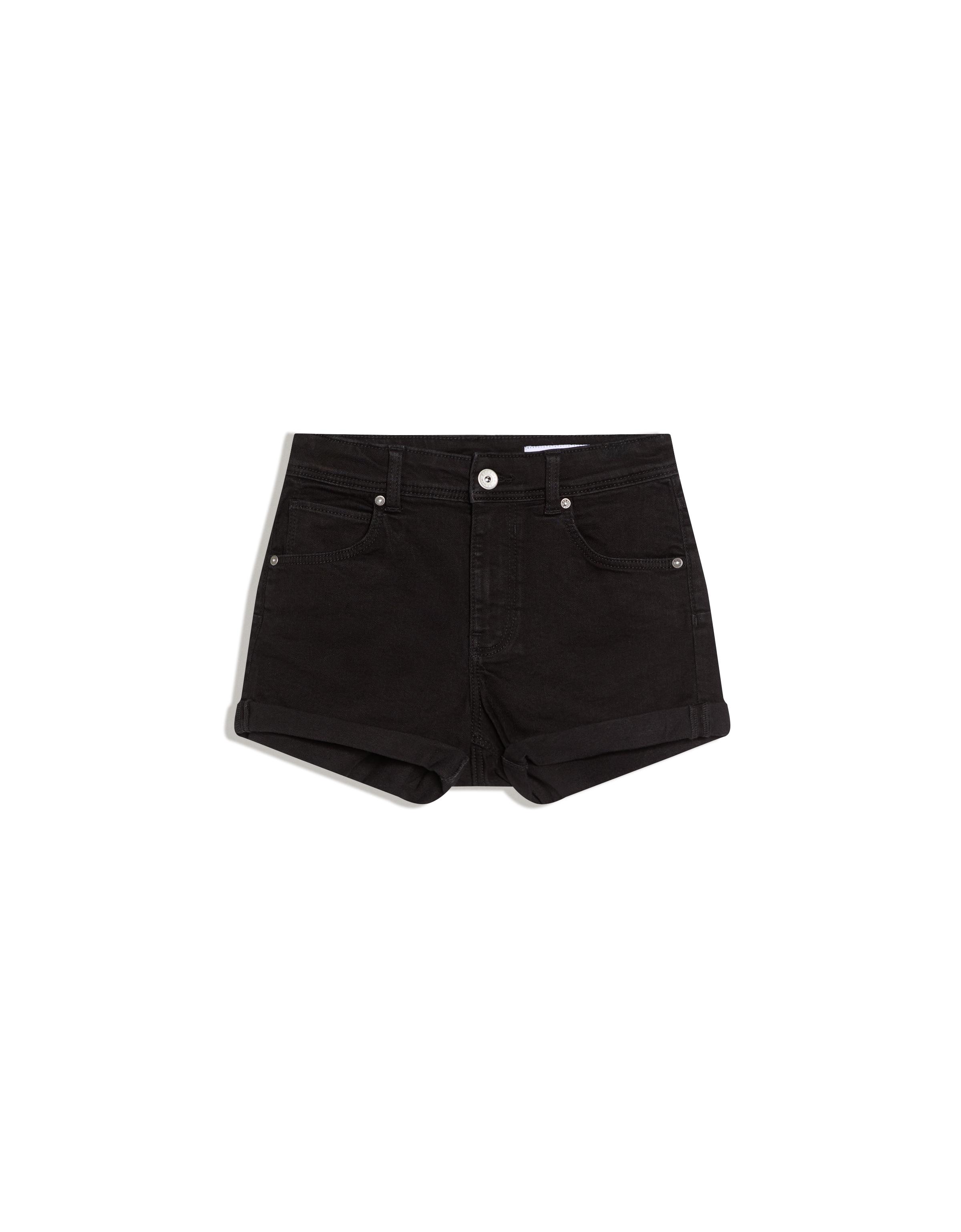 Roll-up denim shorts