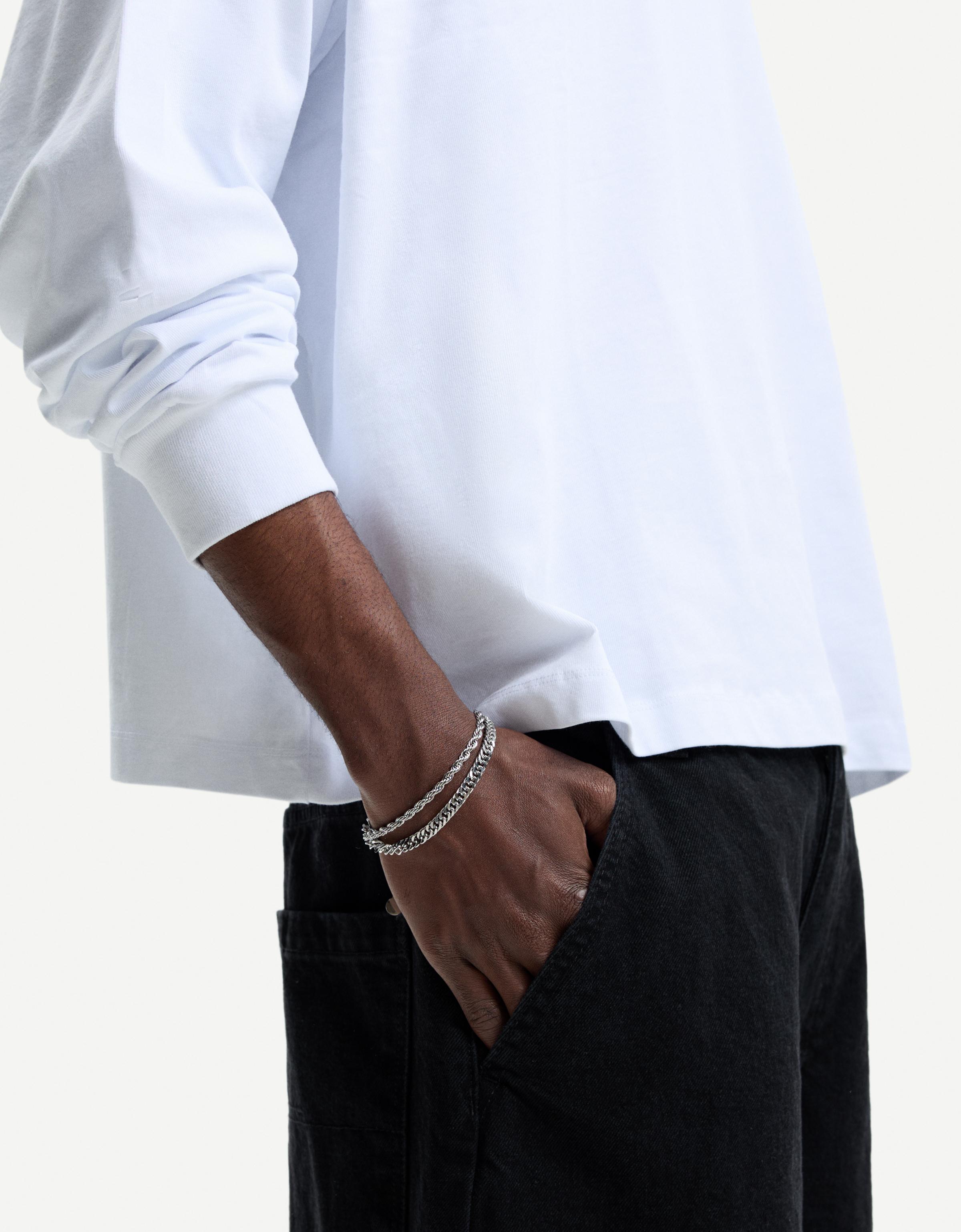 Bershka 2er-Pack Armbänder Aus Stahl Herren Silber