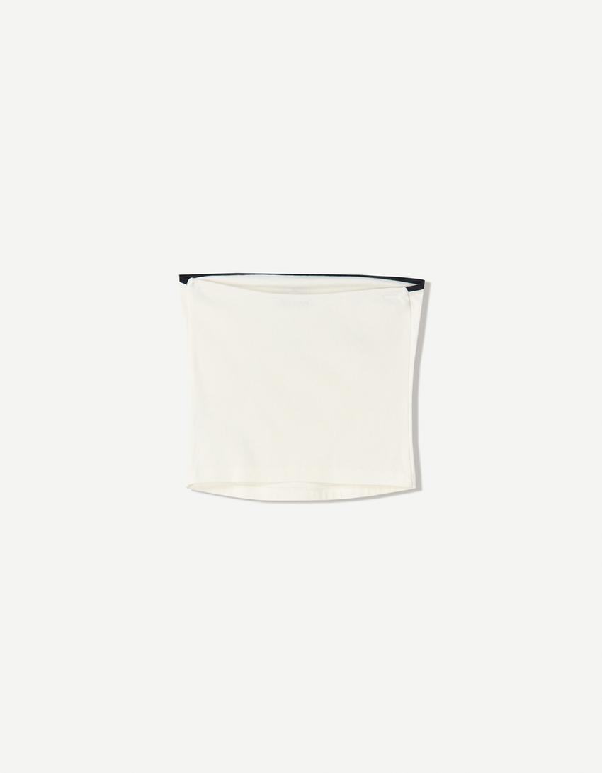 Top bandeau print-Crudo