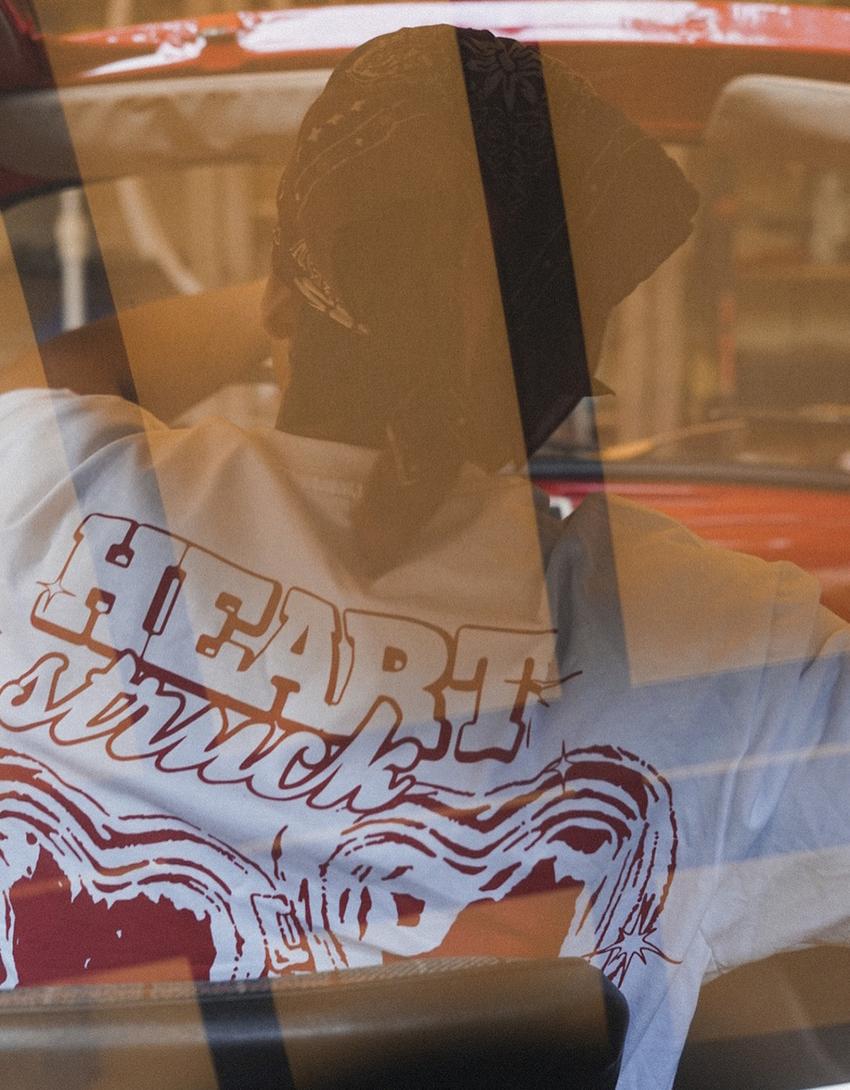 T-shirt met print en korte mouw-Wit