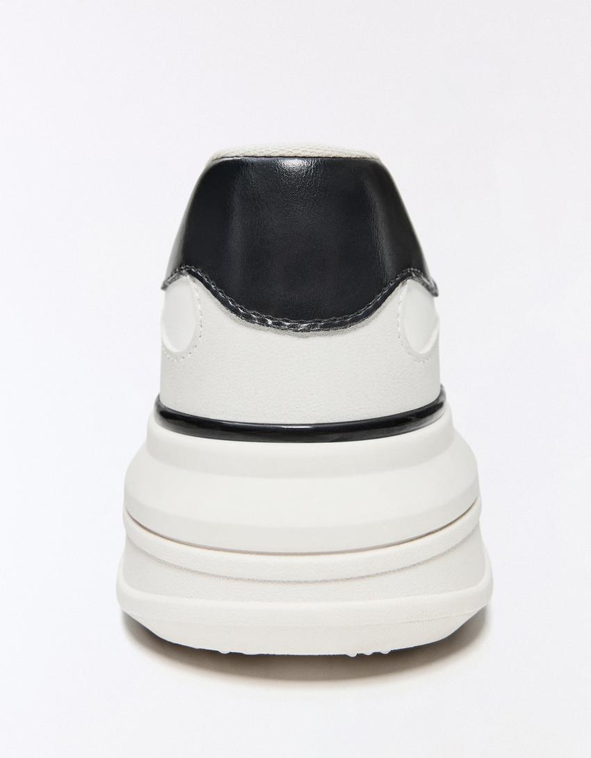 Voluminous sole sneakers-WHITE