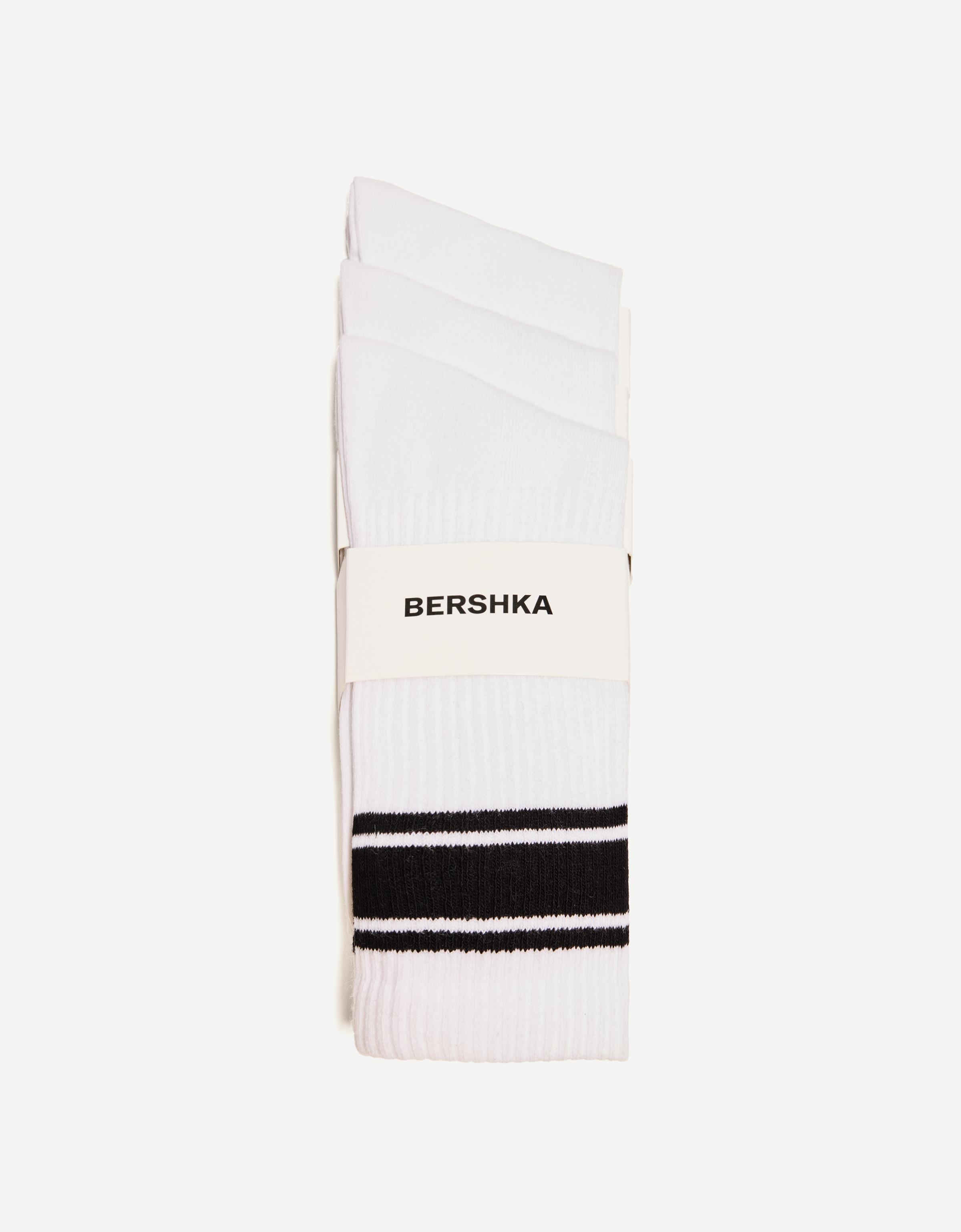 Bershka 3er-Pack Socken Herren Weiss