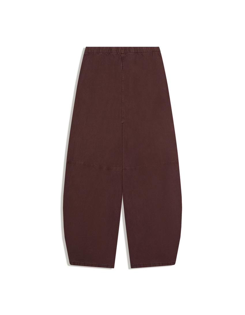 Weite Balloon-Jeans mit tiefer Taille-Braun