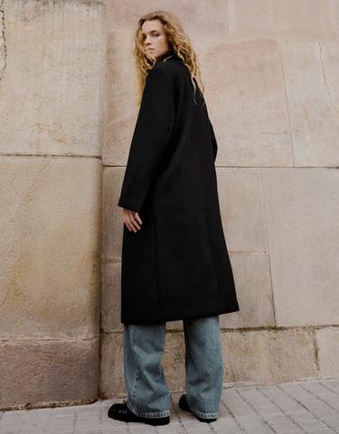 Wool-blend double-breasted coat — Black 2