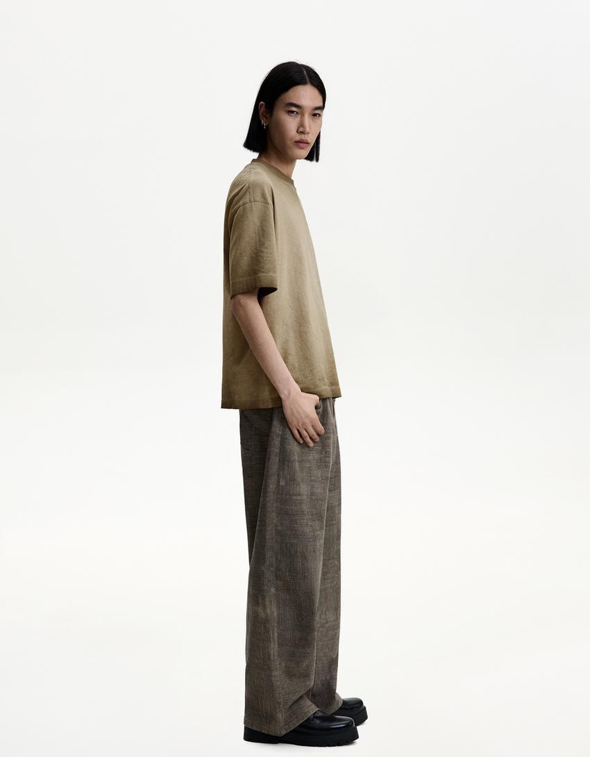 Long sleeve boxy fit T-shirt-Green-3