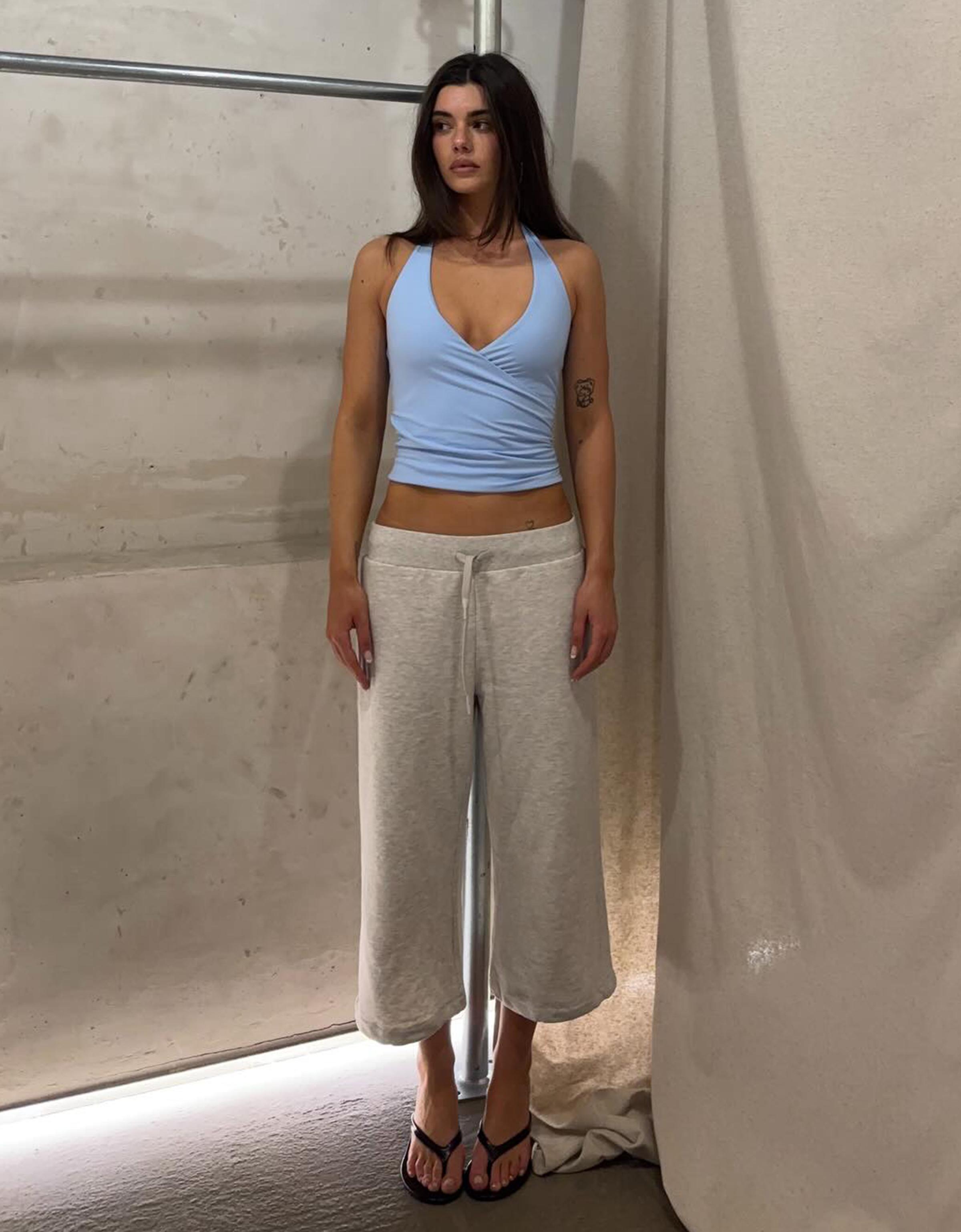 Pantalon En Molleton Capri Xl Gris