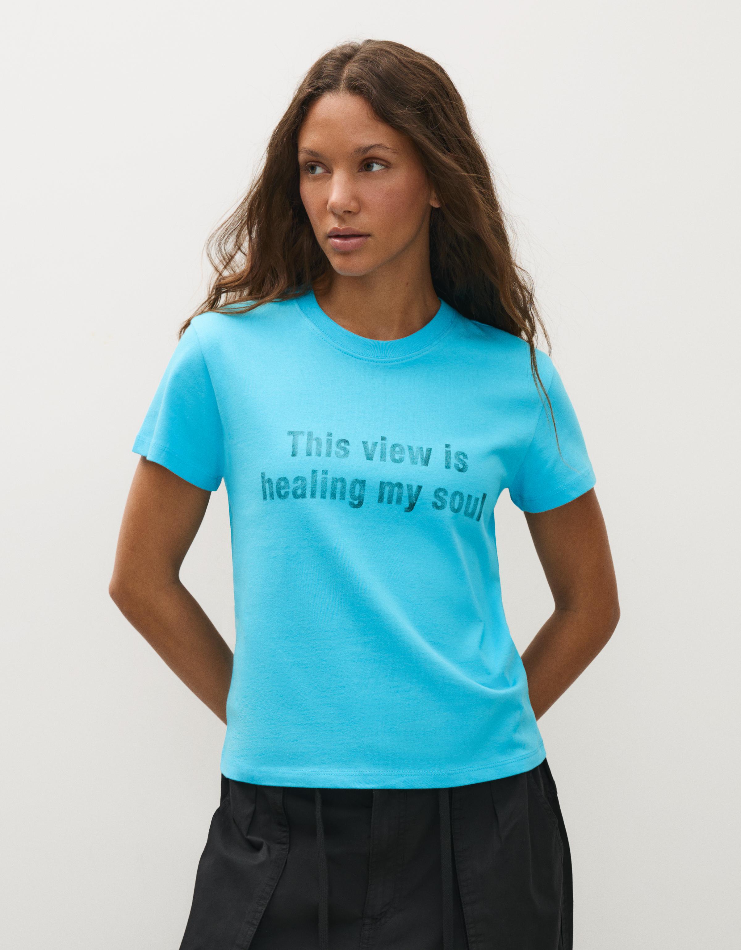 Short sleeve print T-shirt — Blue