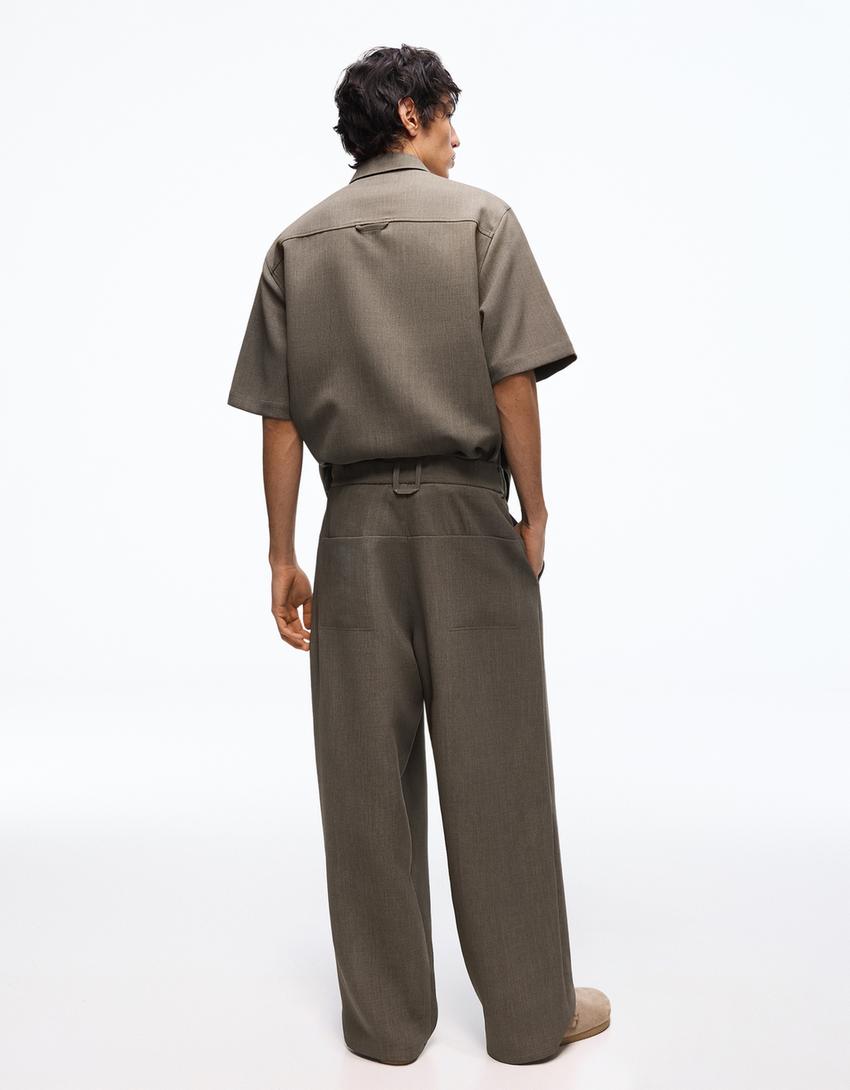 Pantalon super baggy tailoring-Kaki