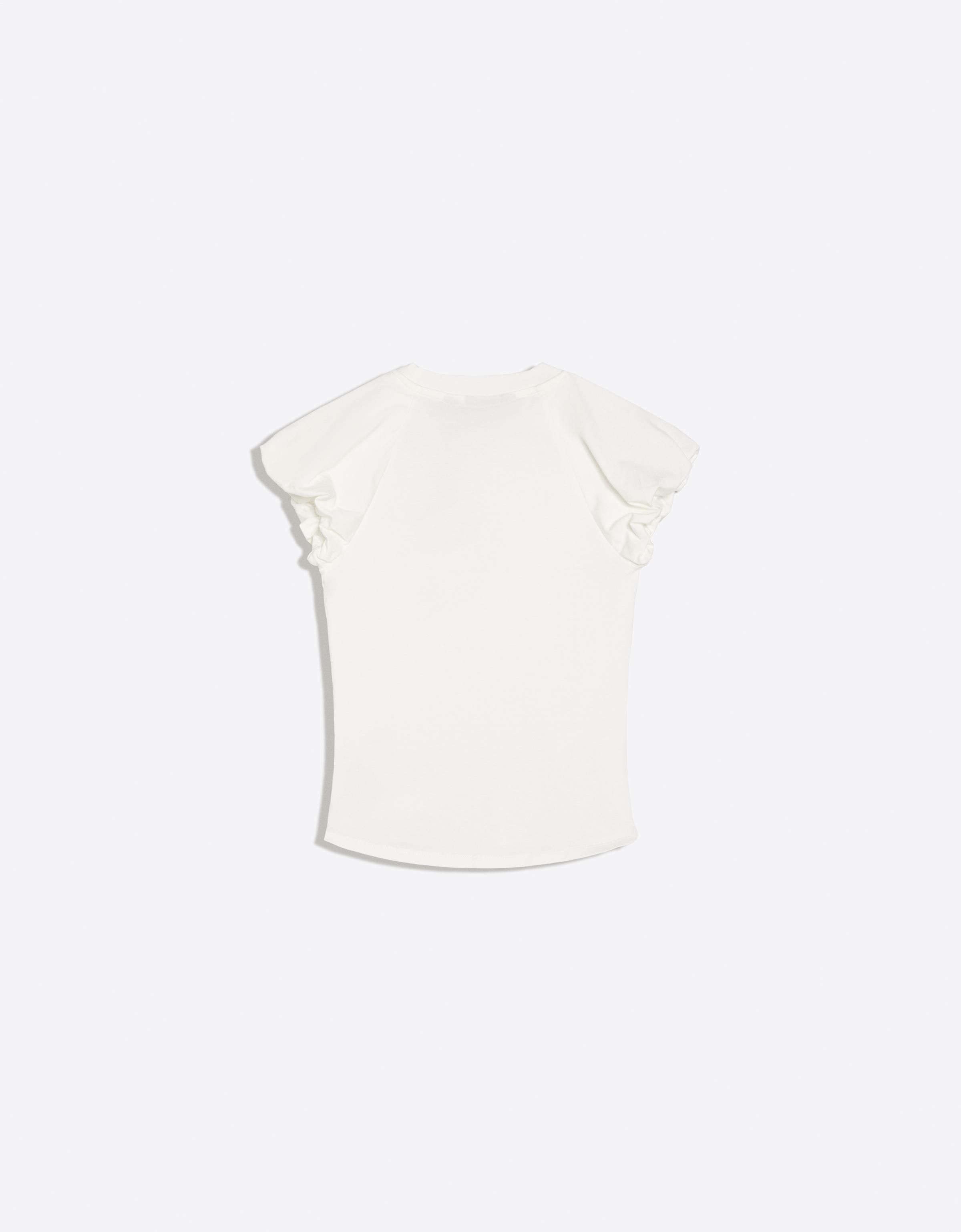 Balloon-sleeve raglan T-shirt — Off white