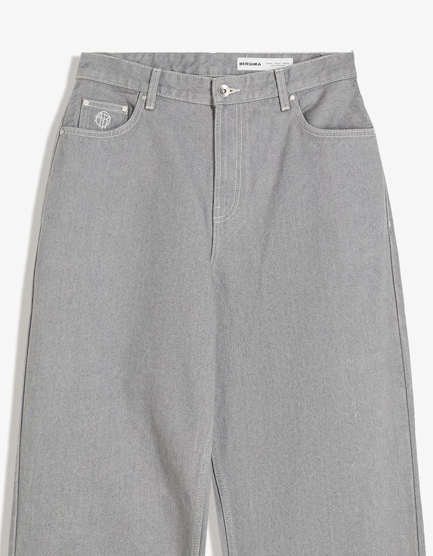 Jean loose fit baggy fit-Gri-2